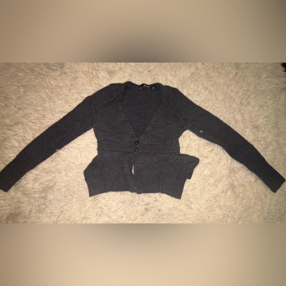 Miss Me Charcoal Gray Button-Front Women's Cardigan